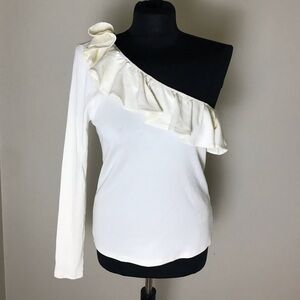 J. Crew Cream One Shoulder Blouse NWT